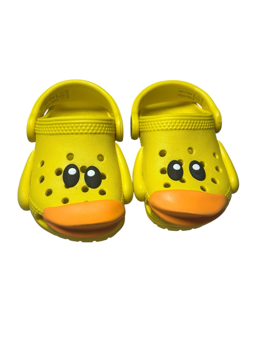 Yellow Duck Crocs Toddler 5C Face Clogs Comfort Shoes Slip‎ On Sandals